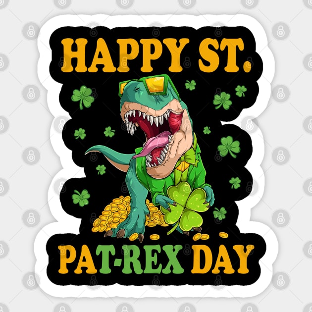 Happy St Pat Rex Day Lucky T-Rex Dinosaur St Patricks Day Sticker by DenverSlade